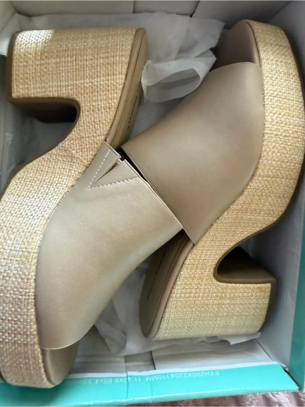 Pierre Dumas Beige Platform Mule Heels